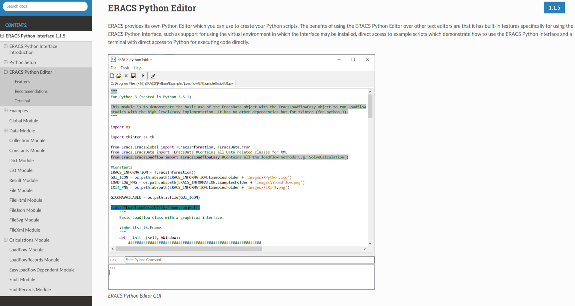ERACS Python Editor